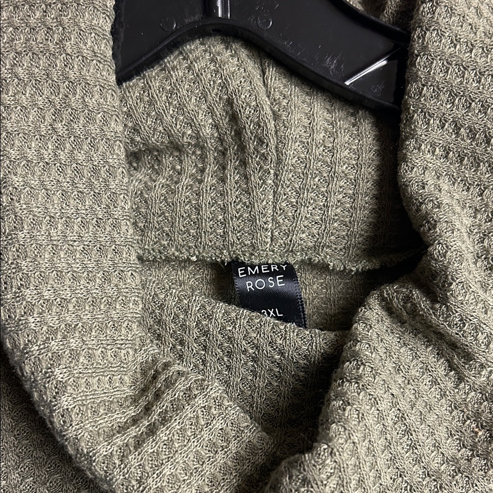 Emery Rose Olive Cowl Neck Sweater 3X